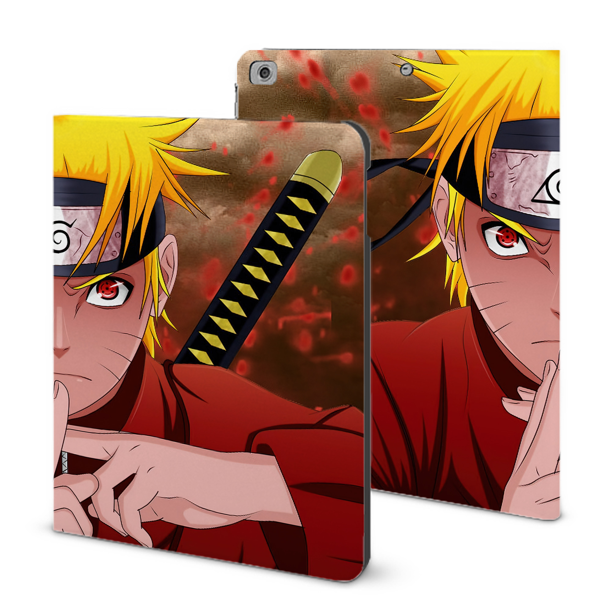 （画像用） NARUTO -ナルト- NARUTO -ナルト- 疾風伝 IPad ケース ブック型 PUレザー TPU 耐衝撃 軽量 薄型 ペン収納なし 全面保護 IPad 各モデル対応